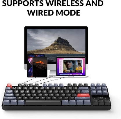 K8 Pro QMK/VIA Wireless Mechanical Keyboard, Hot-Swappable TKL Custom Programmable Macro Wired Keyboard with Gateron G Pro Brown Switch, RGB Backlit, PBT Keycaps for Mac Windows Linux